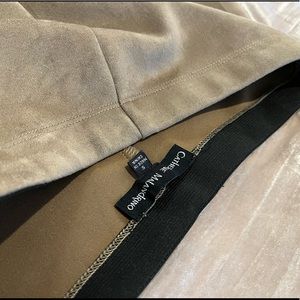 Tan Faux-Suede Pants